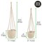 mDesign Woven Cotton Rope Indoor Hanging Baskets for Plants, Set of 2